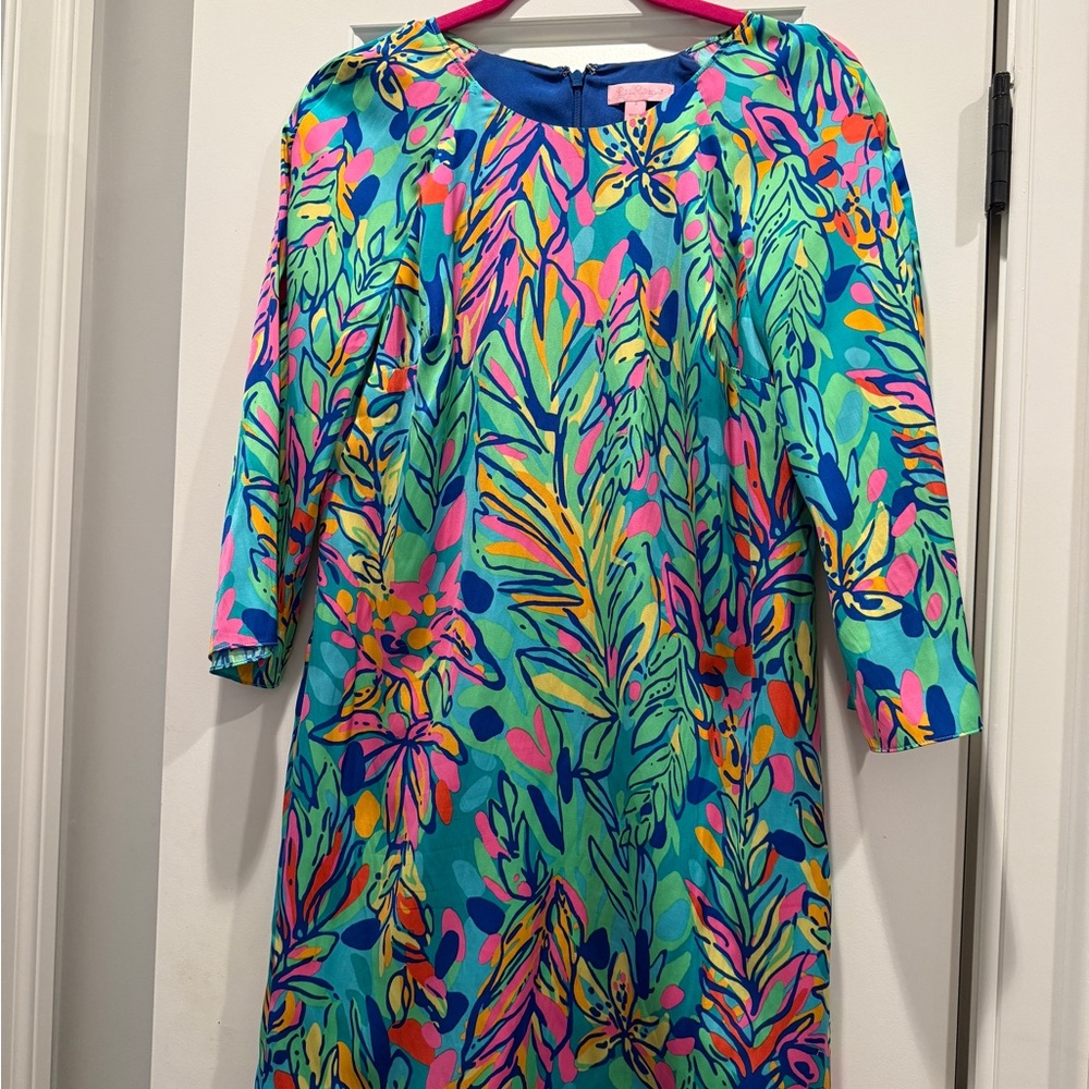 Lilly Pulitzer multi color Floral silk Dress